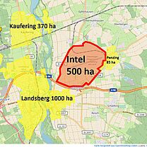 Veranschaulichung der Vollausbau Fläche von Intel