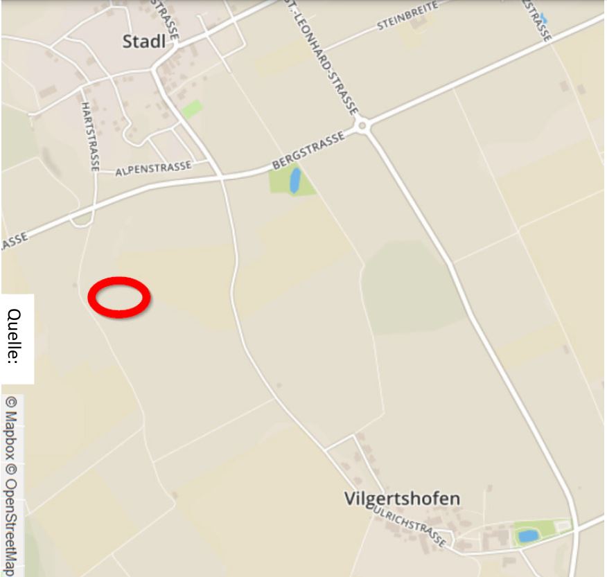 Lageplan Hang in Stadl ( Quelle Open Street Map) Lageplan Hang in Stadl ( Quelle Open Street Map)
